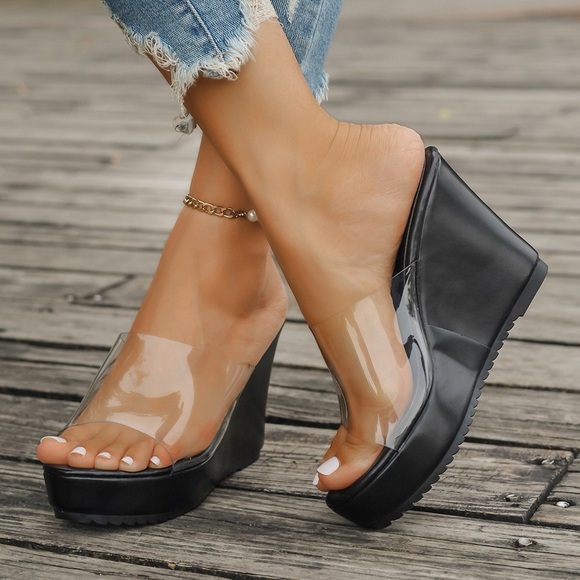 Open Toe Wedge Sandals.                10060076519 - Picture 6 of 7